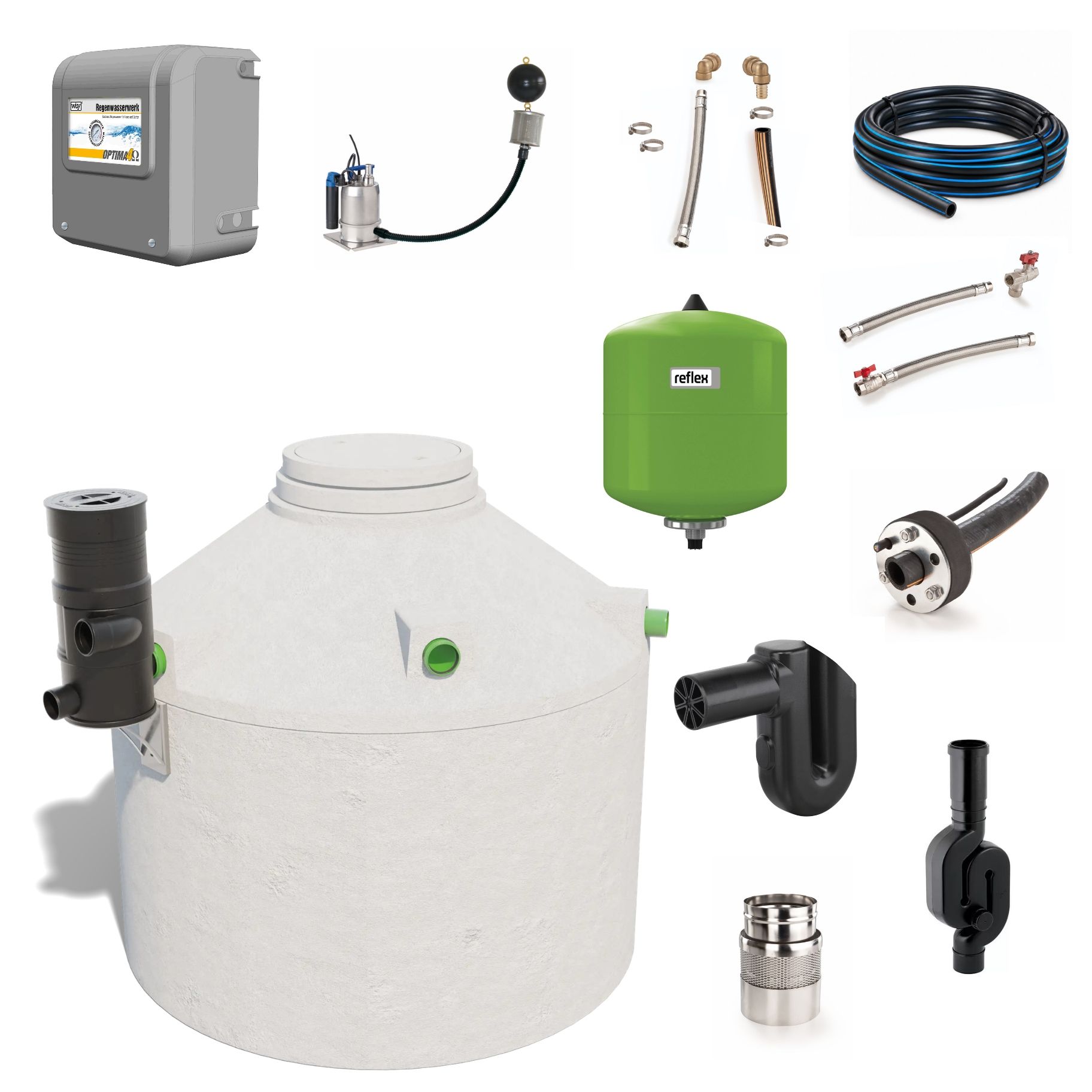 3.900 l Betonzisterne – Komplettanlage Haus