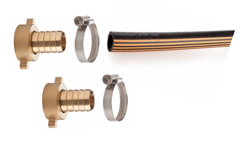 Rainwater tank connection set