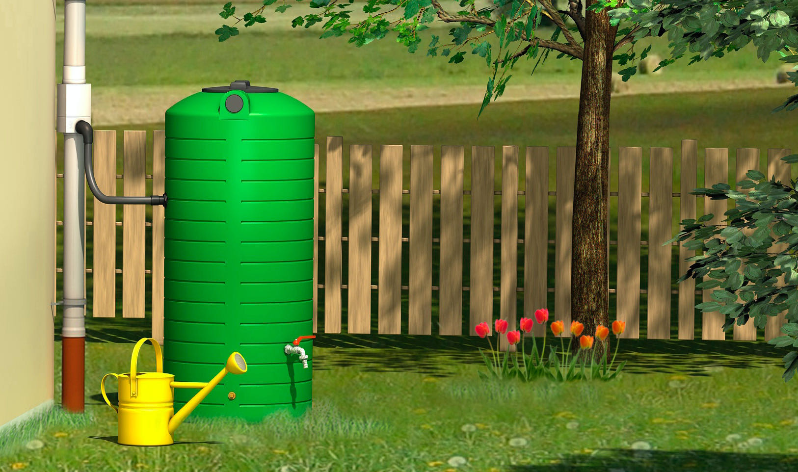 RS rainwater collector with Stabilix rain barrel