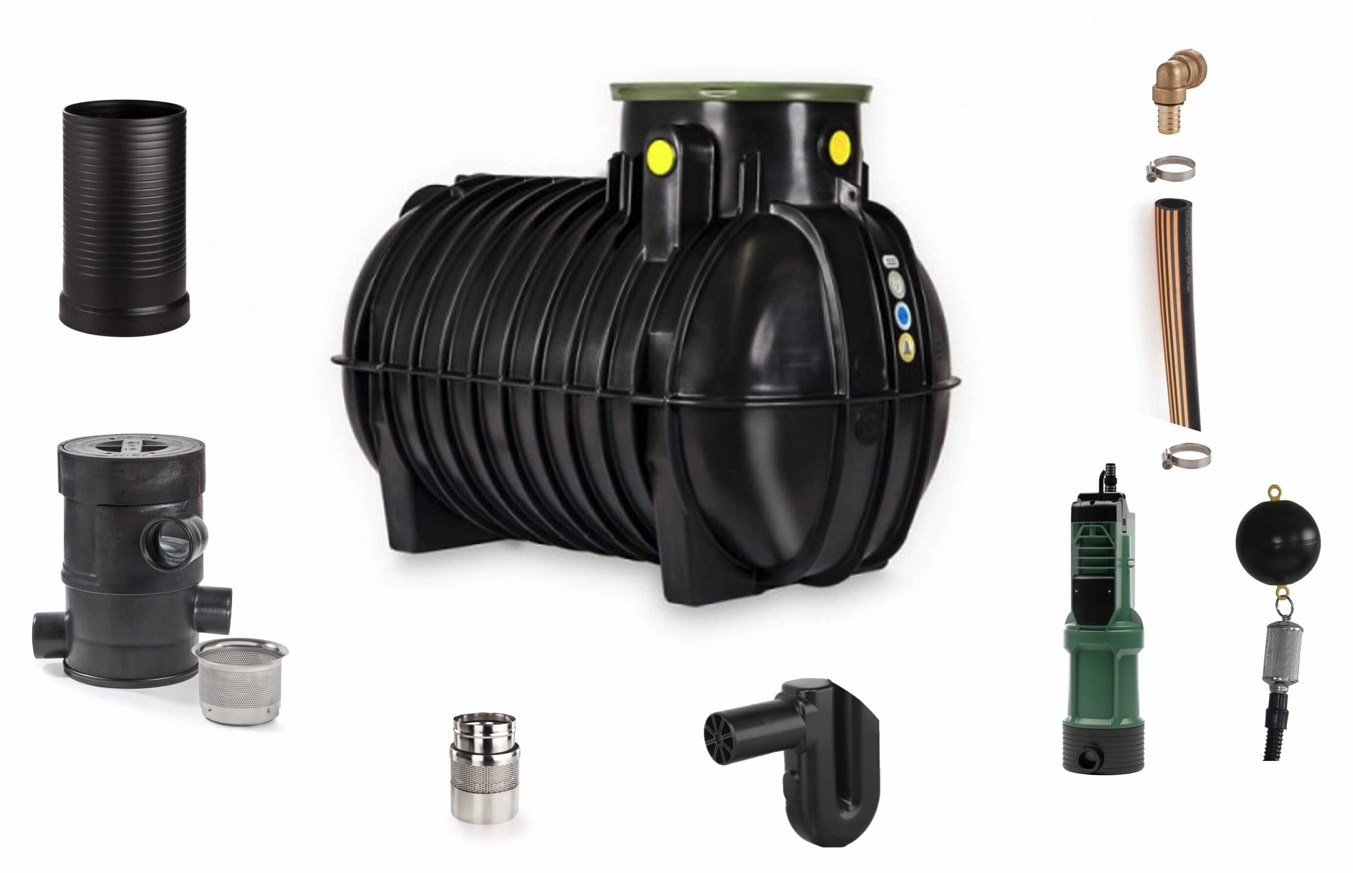 Regenwasser-Komplettanlage Haus & Garten mit Zisterne und Wirbel-Feinfilter