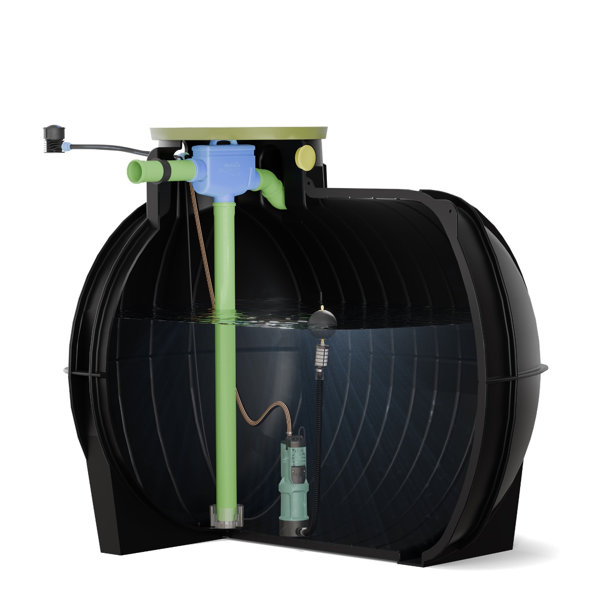 Schnittansicht – SlimRain-Paket, begehbar