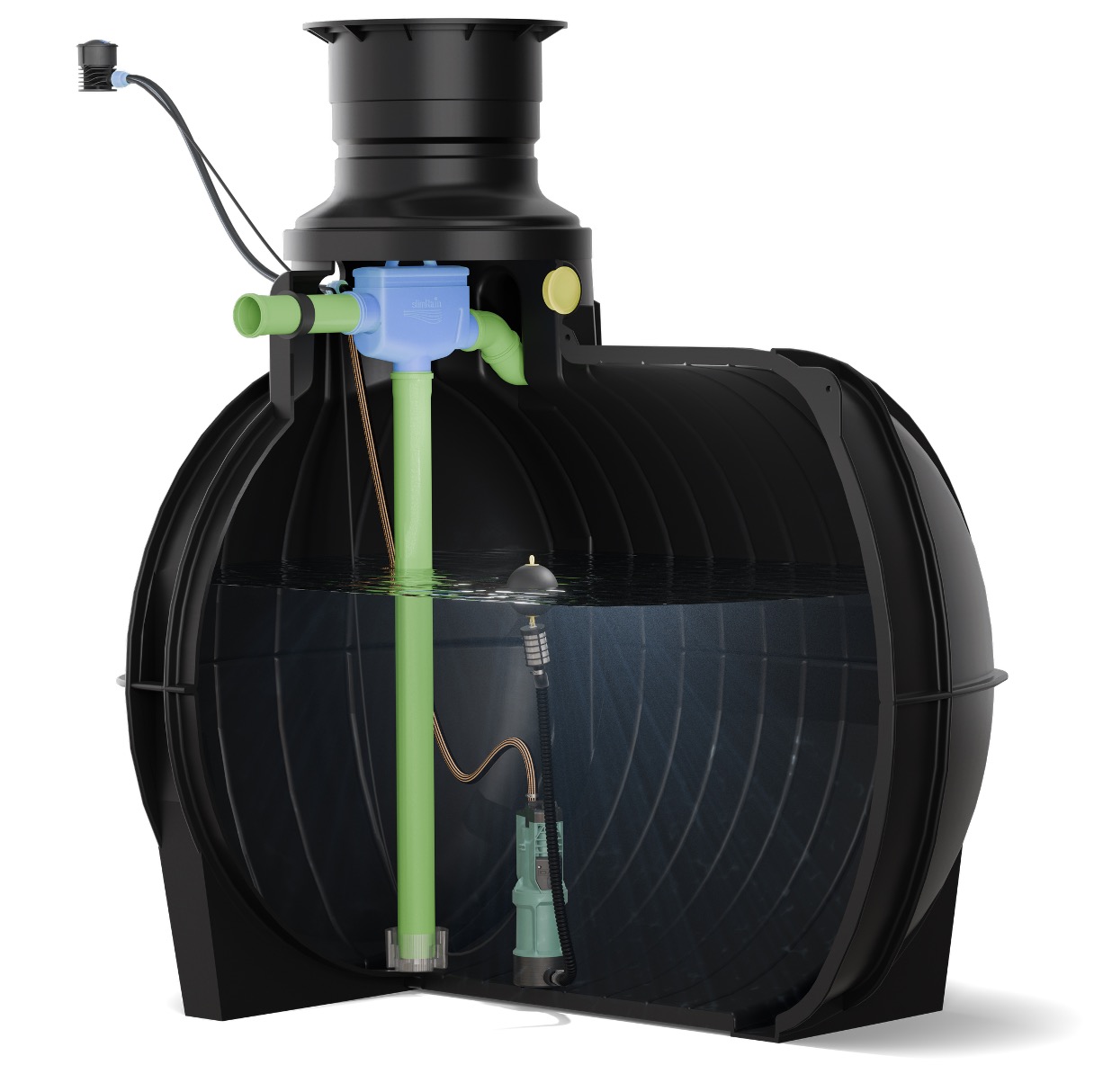 Schnittansicht – SlimRain-Paket, PKW-befahrbar