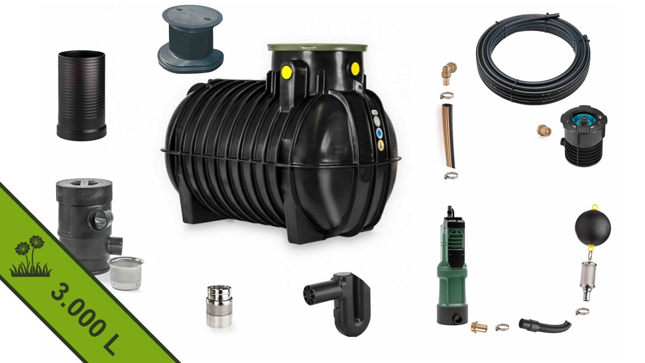 3.000 l RTMO - Komplettanlage Garten