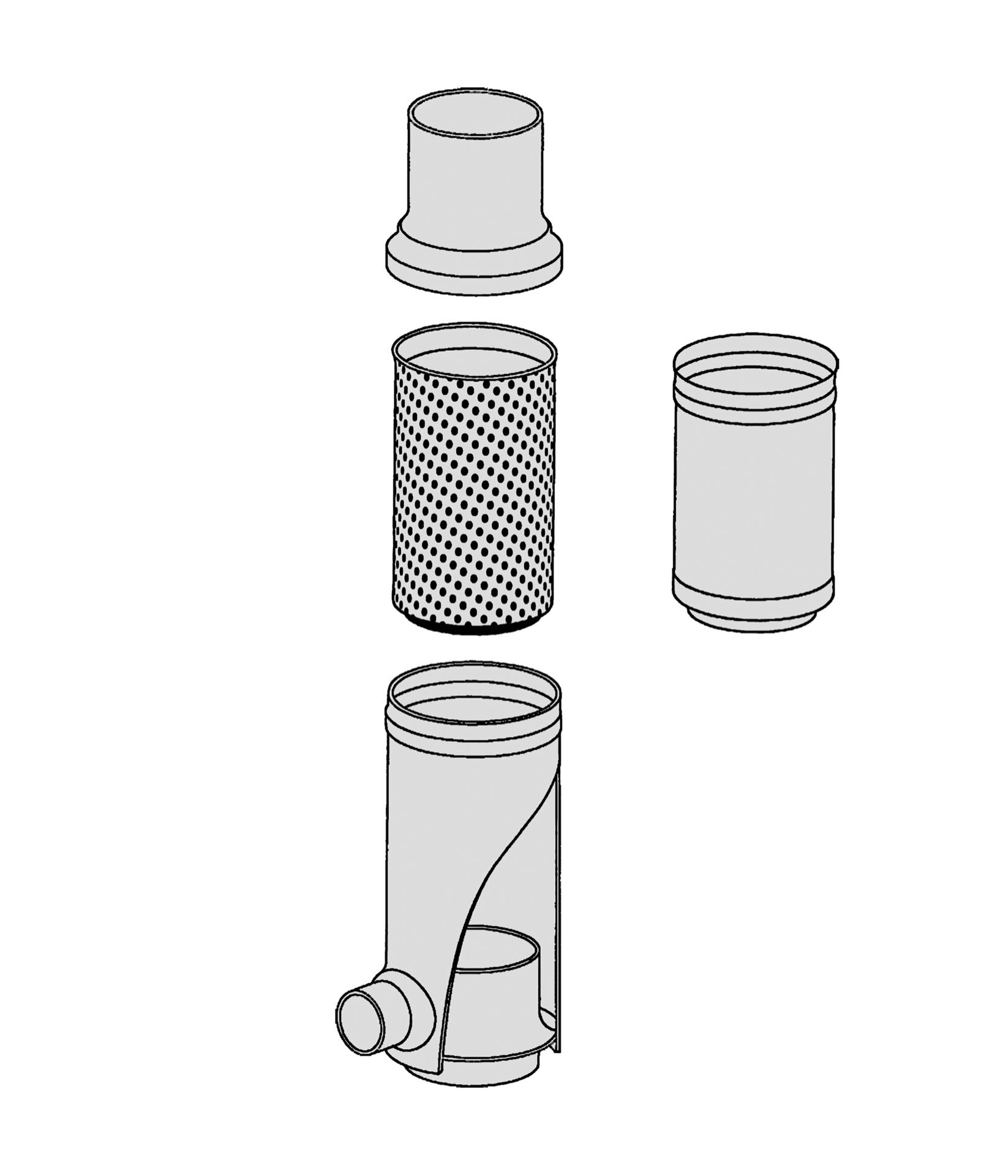 Blind inserts for service and rainwater filters